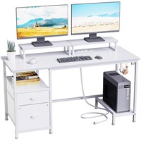 Furologee White Computer Desk with Drawer and