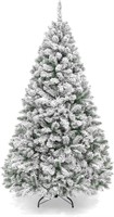 7.5ft Pre-Lit Snow Flocked Artificial Holiday