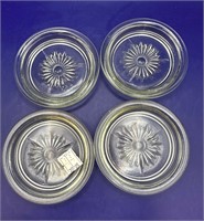 4 vintage coaster/ashtrays cut glass