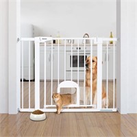Babelio Baby Gate with Adjustable Cat Door,