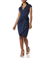 Essentials Women's Classic Cap Sleeve Wrap Dress