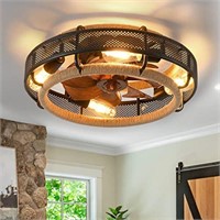 Bevenus Woven Cage Low Profile Ceiling Fans with