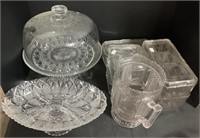 Early American Press Covered Glass Dishes.
