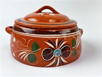 Terra Cota Mexican Lidded Clay Pot