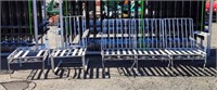 (4) Metal Patio Chairs & End Table