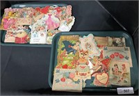 2 Tray Lot Of Vintage Valentines.