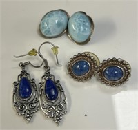 3 Pairs of Sterling Silver Earrings.