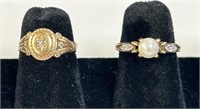 14KT Gold Ring & Pearl Ring.