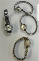 4 Ladies Elgin Watches.