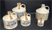 Set of 5 Michter’s Whiskey Decanter Jugs.