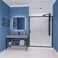 60x72in Halberd Shower Door  Matte Black