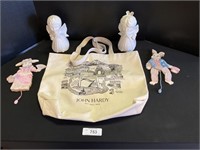 John Hardy Canvas Bag, Ceramic Angel Figures,