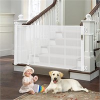 Baby Gate  55in Wide  for Stairs (White)