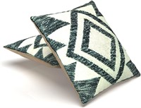 CORSICA 2pc Cotton Cushions  Wool Diamond