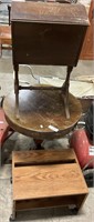 Claw Foot Parlor Table, Sewing/Knitting Box.