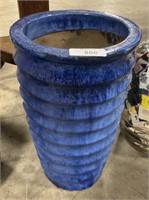 Blue Decorated, Salt Glazed Pottery Planter.;