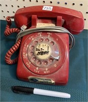 RED VINTAGE ROTARY PHONE
