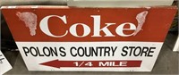 Coke Advertising Sign.