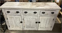 1900's PA Country Cupboard W/ White Paint.