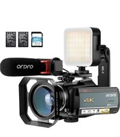 ORDRO 4K VIDEO CAMCORDER USED MISSING SD CARDS