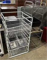 Storage Baskets & Small Rolling Cart.