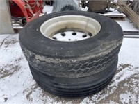 2 tires & rims- 11R24.5