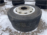 2 tires & rims- 11R24.5