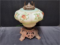 Vintage Floral Oil Lamp Base