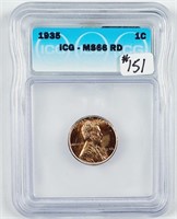 1935  Lincoln Cent   ICG MS-66 RD