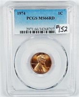 1974  Lincoln Cent   PCGS MS-66 RD