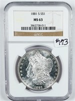 1881-S  Morgan Dollar   NGC MS-63