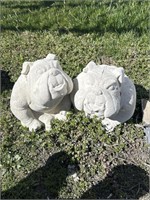 2 Dog Concrete Statues.