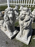 2 Lion Concrete Statues.
