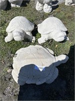 3 Turtle Concrete Statues.