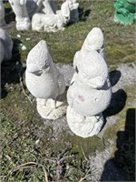 3 Cardinal Concrete Statues.