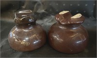 VTG Brown Pottery Insulators