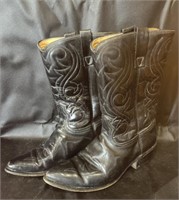 VTG Black Cowboy Boots Size 9.5D