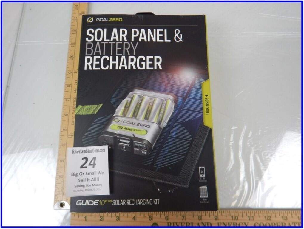 GOAL ZERO SOLAR PANEL AND BATTERY RECHARGER