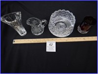 CRYSTAL GLASS BOWL-VASE-PITCHER-CUP