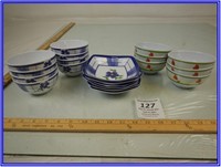 PLASTIC FLORAL PLATES AND BOWLS
