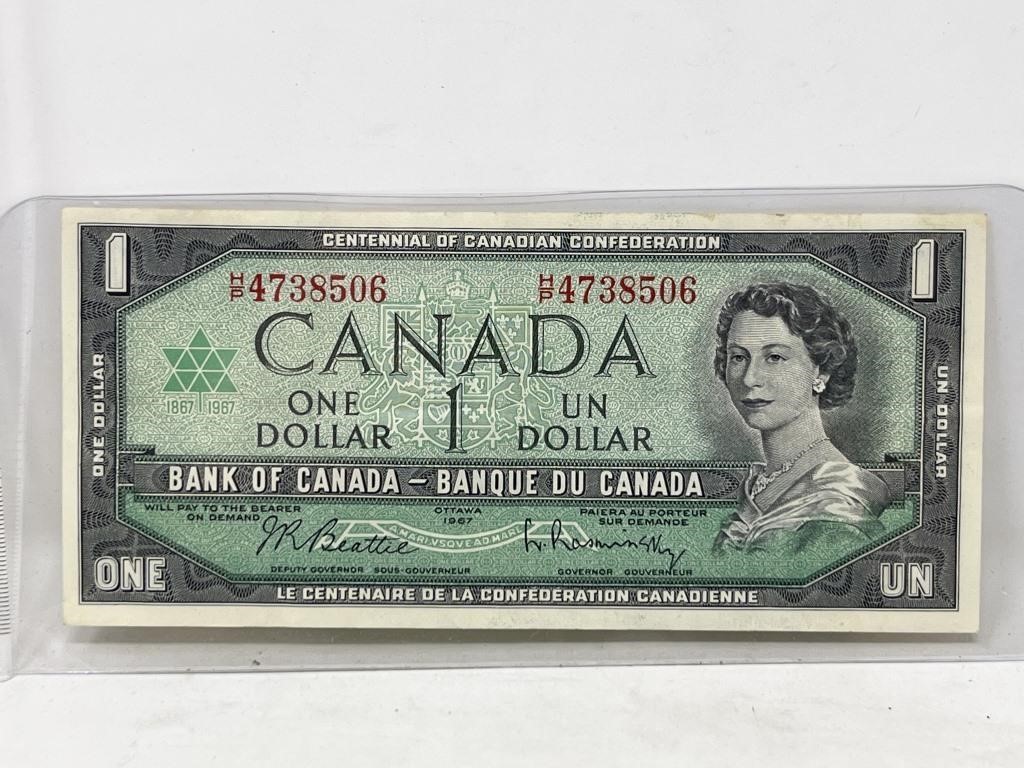 Note- 1967 Canada 1 dollar