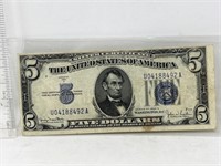 Note- 1934 United States 5 dollars