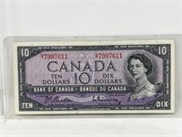 Note- 1954 Canada 10 dollars