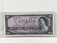 Note- 1954 Canada 10 Dollars