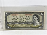 Note- 1954 Canada 20 dollars