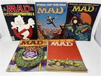 5 vintage Mad magazines