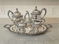 King Edward Silver plate coffee & tea service set