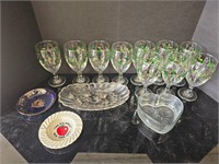 Holiday themed stemware and misc. Glassware