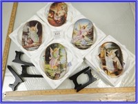 5 ANNABURG DECORATIVE PLATES WITH STANDS