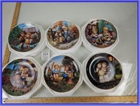 6 MJ HUMMEL LITTLE COMPANIONS PLATES WITH STANDS